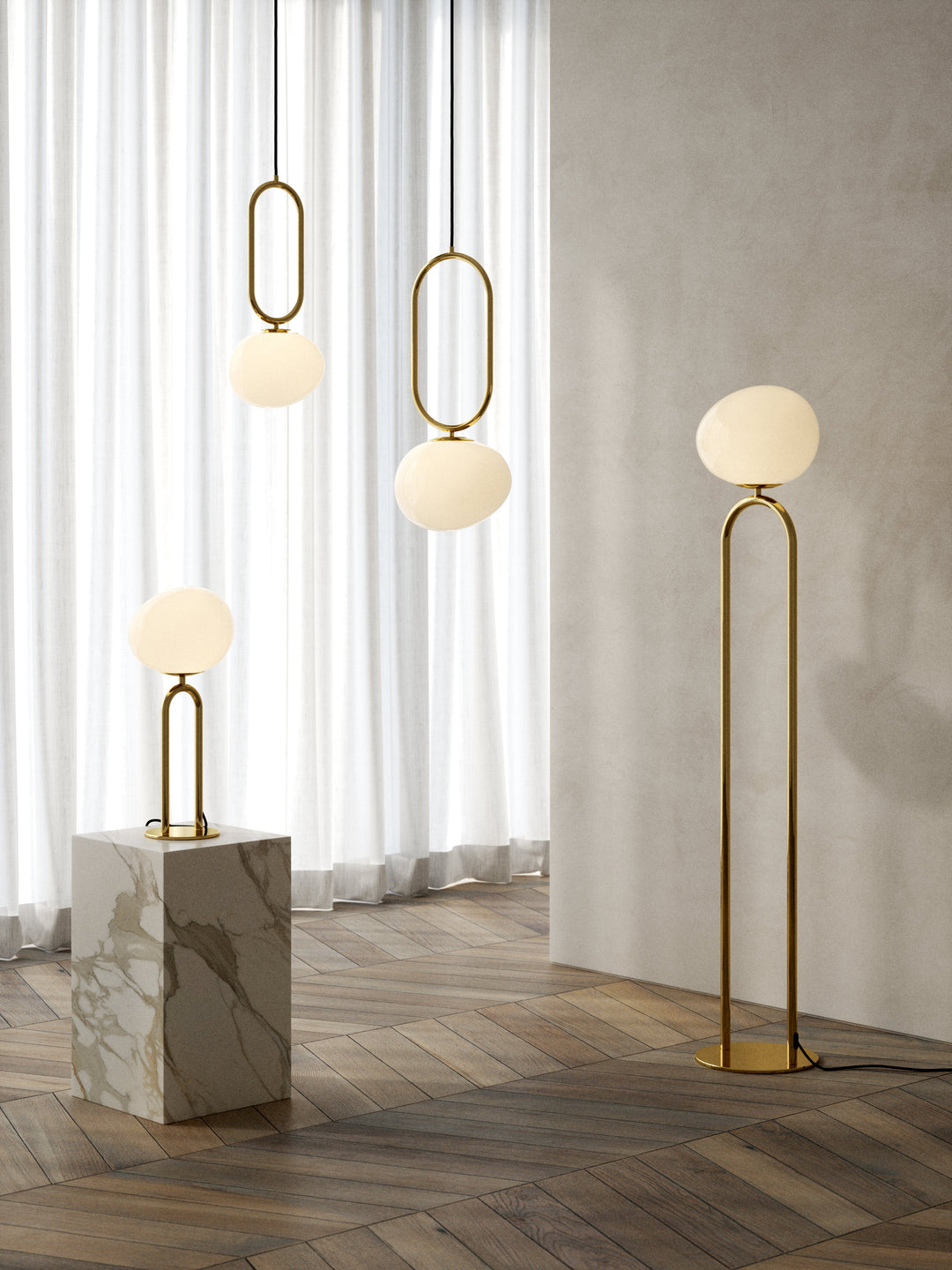 Shapes | Floor lamp | Brass